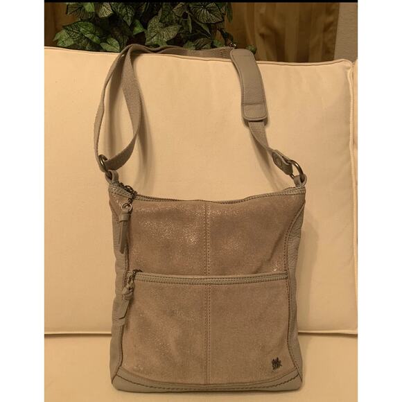 The Sak Iris Leather Crossbody Bag in beige - Picture 1 of 7